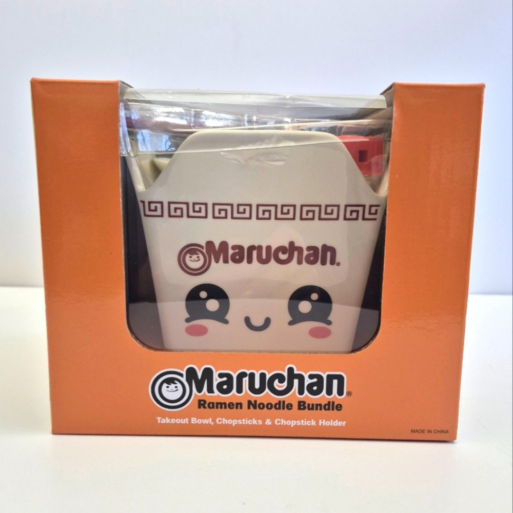 Maruchan Ceramic Takeout Ramen Noodle Bowl with Chopsticks New In Box
